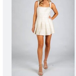 NWT Sincerely Ours Kylie Cream Tweed Romper Medium Mini Night Out